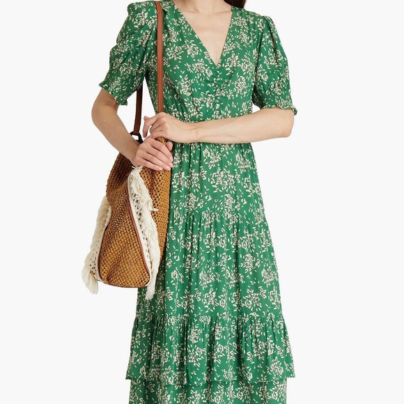 NWT Ba&sh Green Floral Print Vika Dress Size XS US2 - Picture 5 of 8